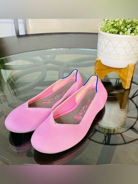Rothy's Women's the Flat in Begonia Pink Knit Casual Shoes Size 6.5